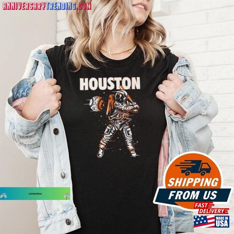 Houston Baseball Team Shirt T-Shirt Astronaut Space Tee Unisex Classic -Bipubunny Store