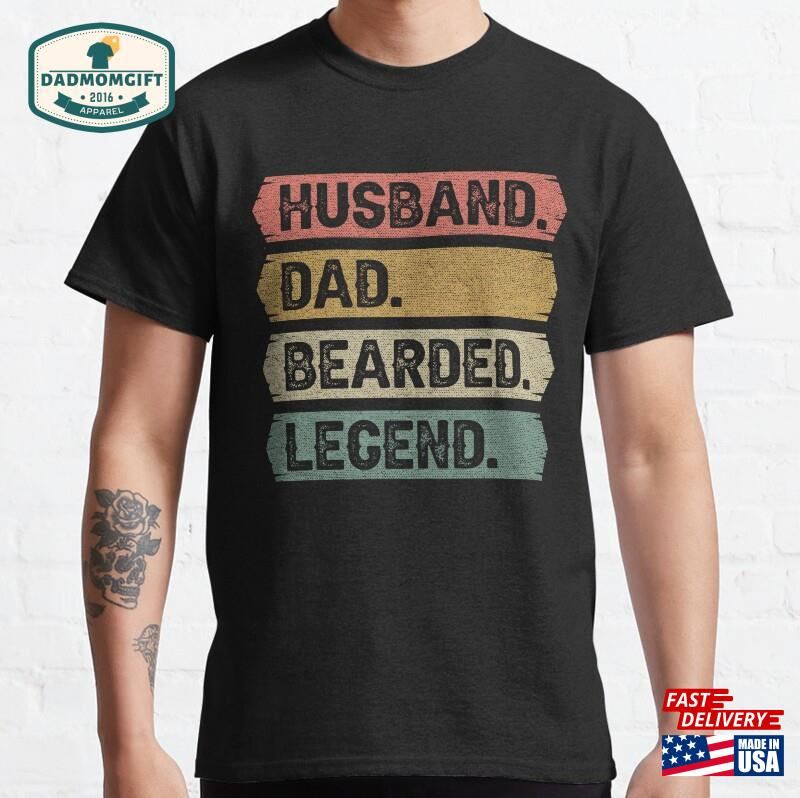 Husband Dad Bearded Legend T-Shirt Unisex Sweatshirt