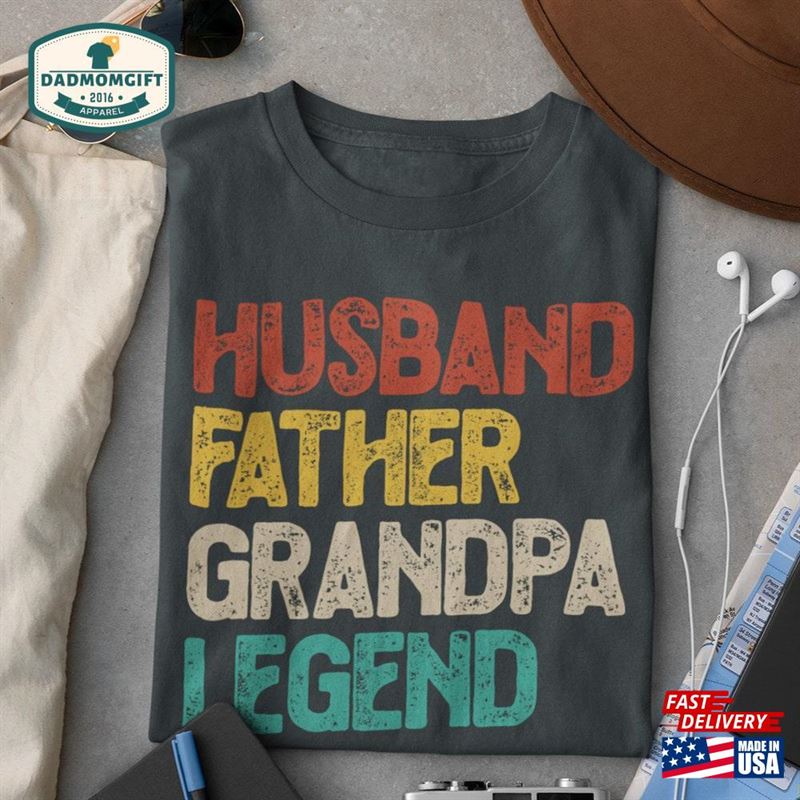 Husband Father Grandpa Legend Funny Shirt Men Dad T-Shirt Hoodie Classic