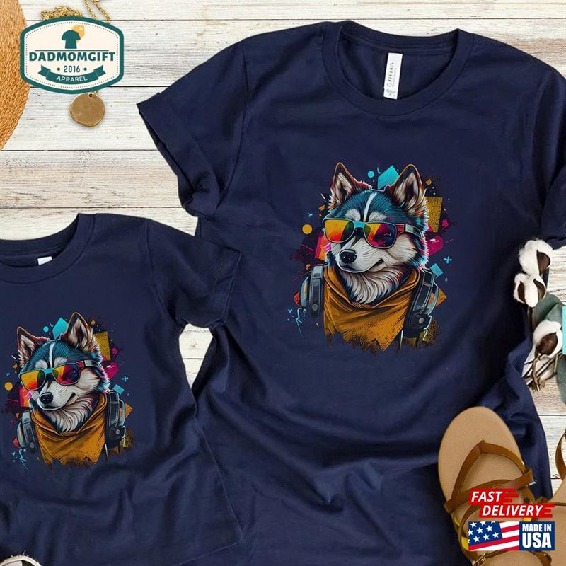 Husky Dog T-Shirt Siberian Shirt Custom Classic Unisex