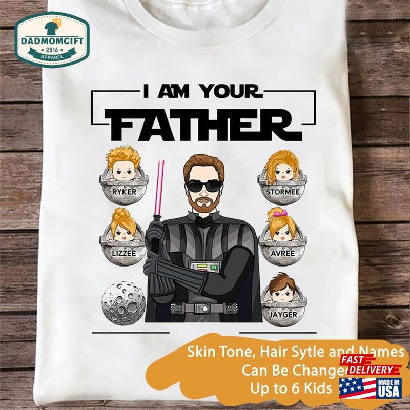 I Am Your Father Personalized Shirt Dad With Kid Names T-Shirt Hoodie