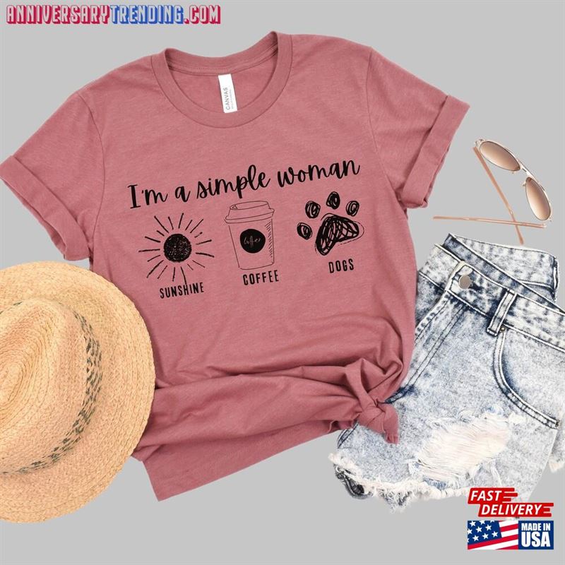 I’m A Simple Woman Sunshine Coffee Dogs Tee Dog Lover Shirt Hoodie T-Shirt – Bipubunny Store