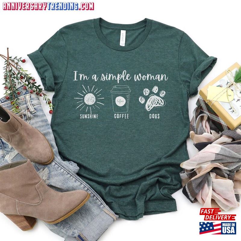 I’m A Simple Woman Sunshine Coffee Dogs Tee Dog Lover Shirt Hoodie T-Shirt – Bipubunny Store