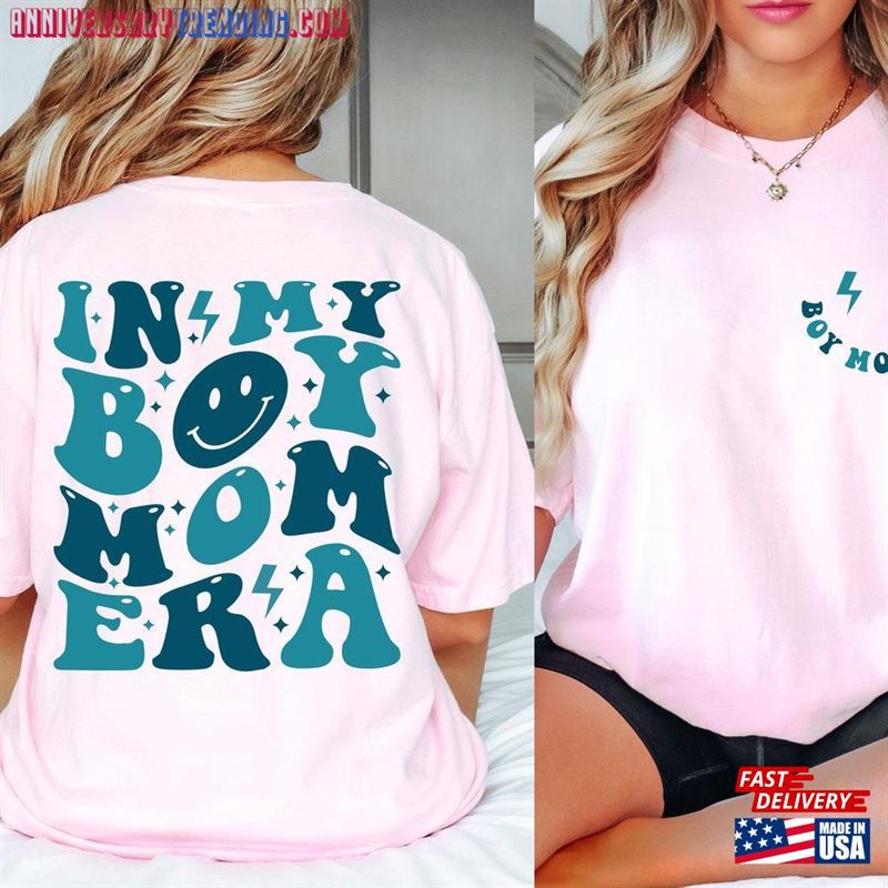 In My Boy Mom Era Shirt Double Printed Moms Club Classic Hoodie – Bipubunny Store