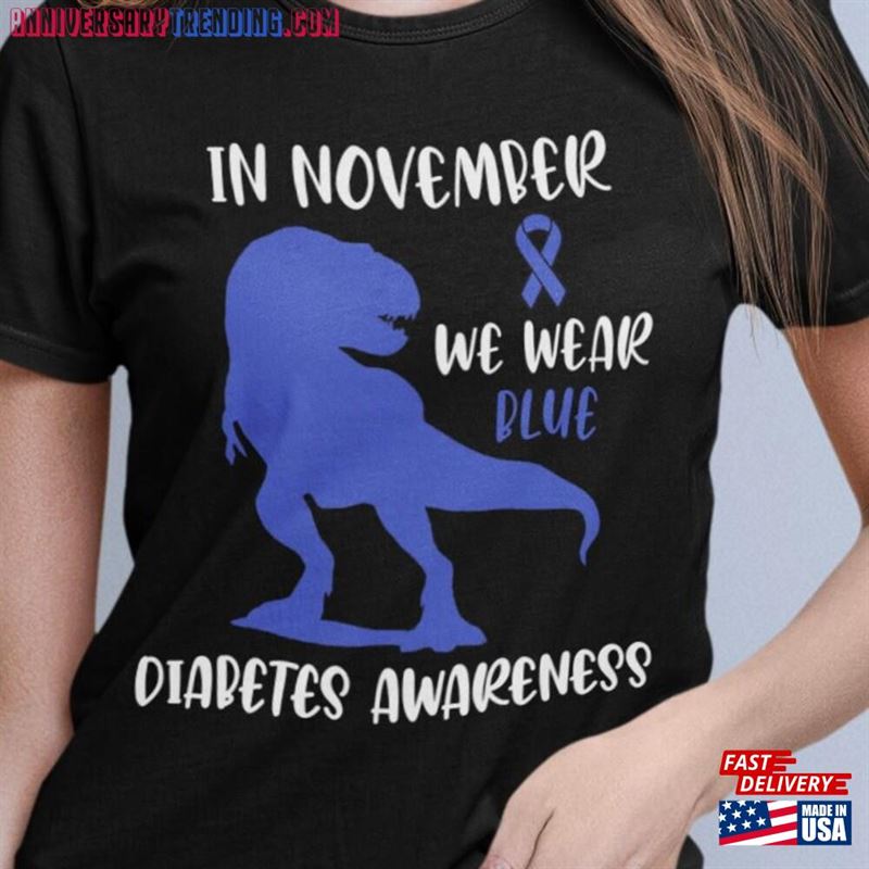 In November We Wear Blue Diabetes Awareness Kids Boys Shirt Gift For Diabetic Type 1 T-Shirt Hoodie – Bipubunny Store