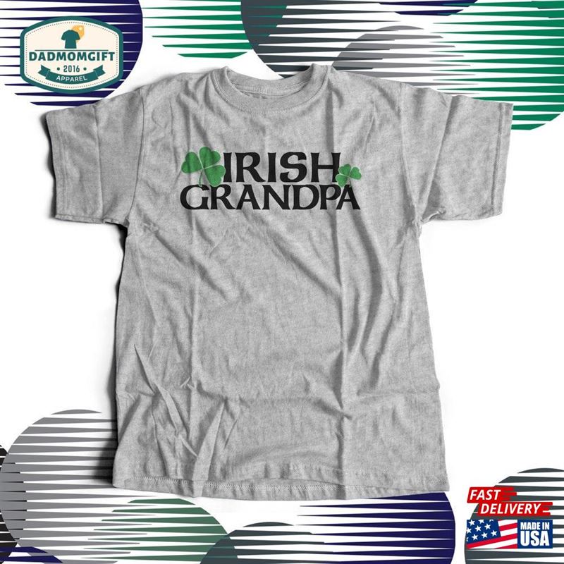 Irish Papa Or Grandpa Shirt Simple Shamrock T Sweatshirt Unisex