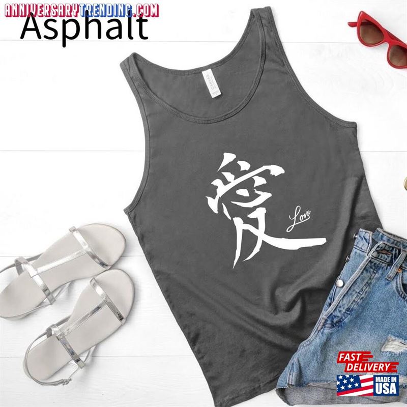 Kanji Love T-Shirt Tank Top Japanese Shirt Gift For Women Sweatshirt Unisex – Bipubunny Store