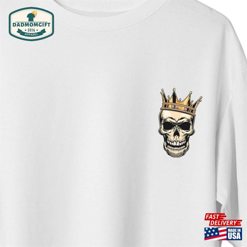 King Skull Cotton T-Shirt Black And White Oversize Tees Gothic Models Classic Hoodie