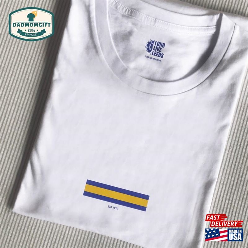 Leeds United Stripe T-Shirt Hoodie Unisex