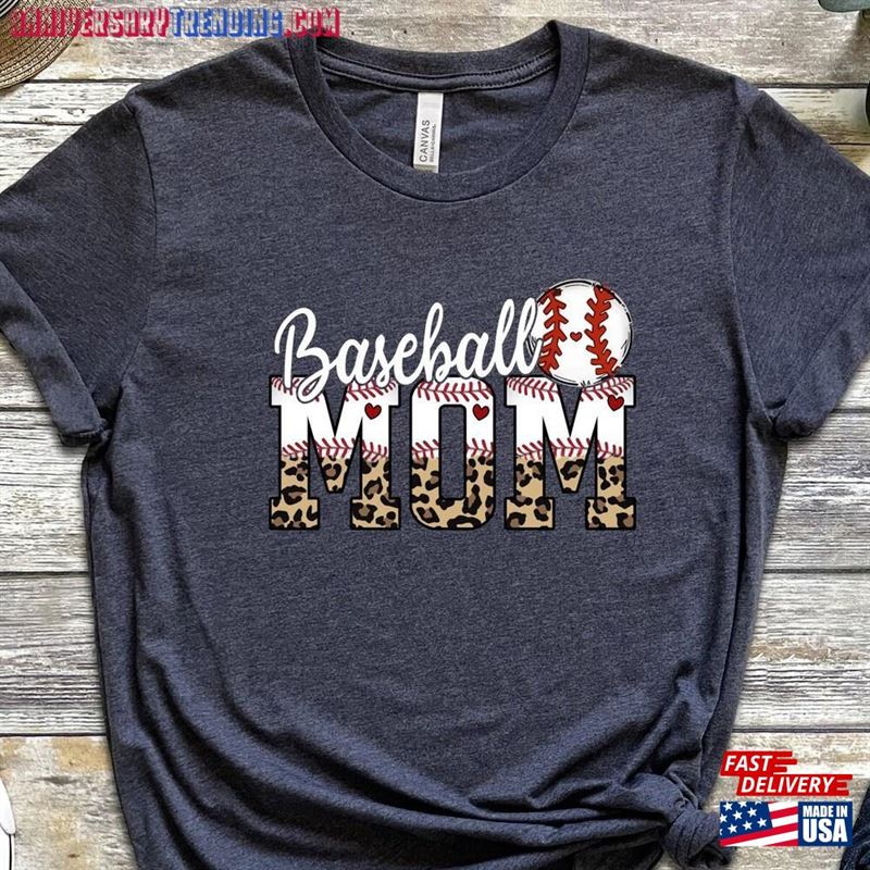 Leopard Baseball Mom Shirt Mother Sports Gift Sweatshirt Classic – Bipubunny Store