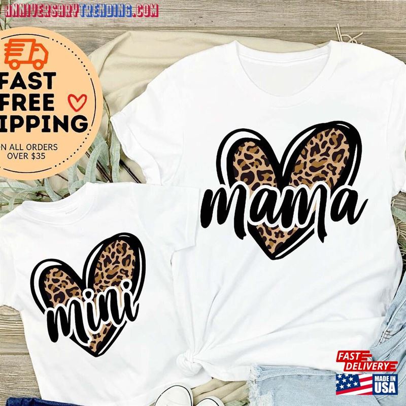 Leopard Mama Mini Shirt Mom Sweatshirt Hoodie -Bipubunny Store