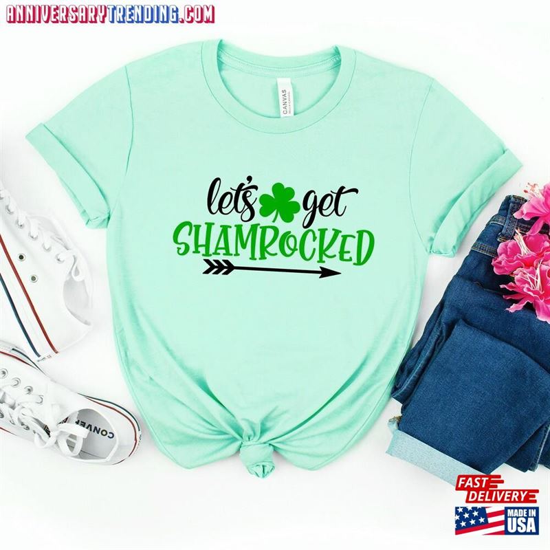 Lets Get Shamrocked Shirt Shamrock Saint Patricks Day Unisex Sweatshirt – Bipubunny Store