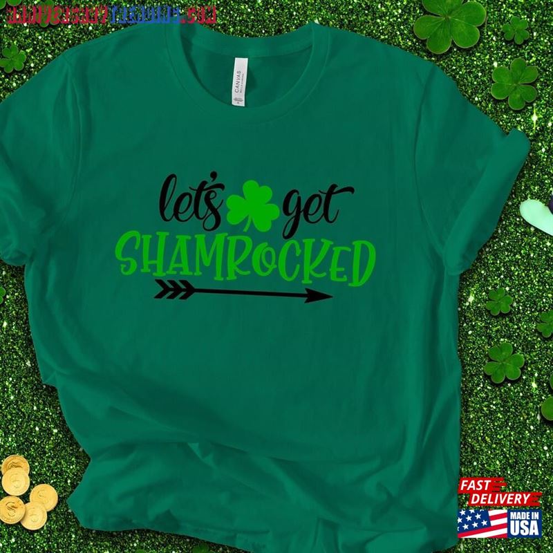 Lets Get Shamrocked Shirt Shamrock Saint Patricks Day Unisex Sweatshirt – Bipubunny Store