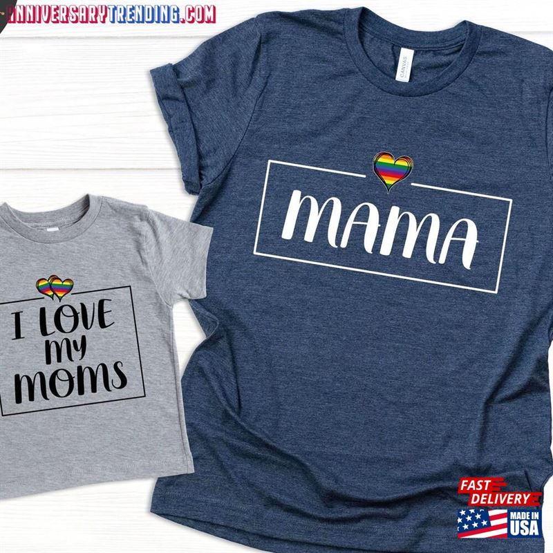 Lgbtq Lesbian Family Matching Shirt Custom Mom Gay Mother Unisex T-Shirt – Bipubunny Store