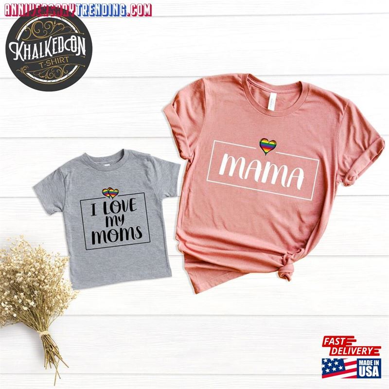 Lgbtq Lesbian Family Matching Shirt Custom Mom Gay Mother Unisex T-Shirt – Bipubunny Store