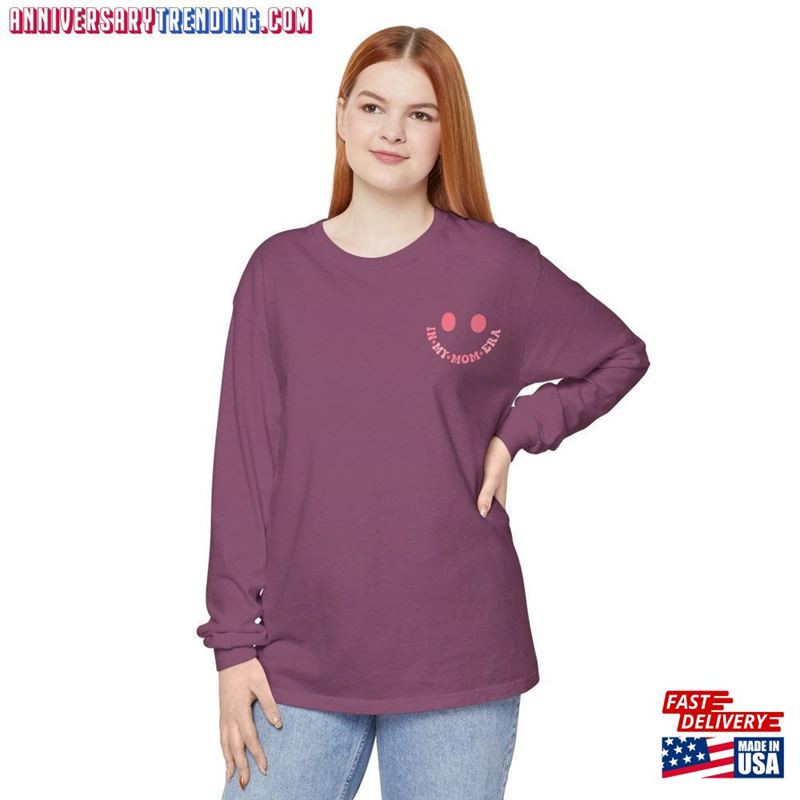 Limited Edition Super Soft Cute In My Mom Era Berry Comfort Colors By Wolfe Prints Unisex Garment Dyed Long Sleeve T-Shirt Classic – Bipubunny Store