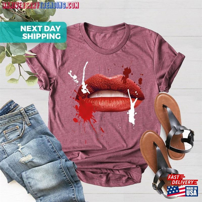 Lip Print Shirt Valentines Day Kiss Me Shirts Sweatshirt T-Shirt – Bipubunny Store