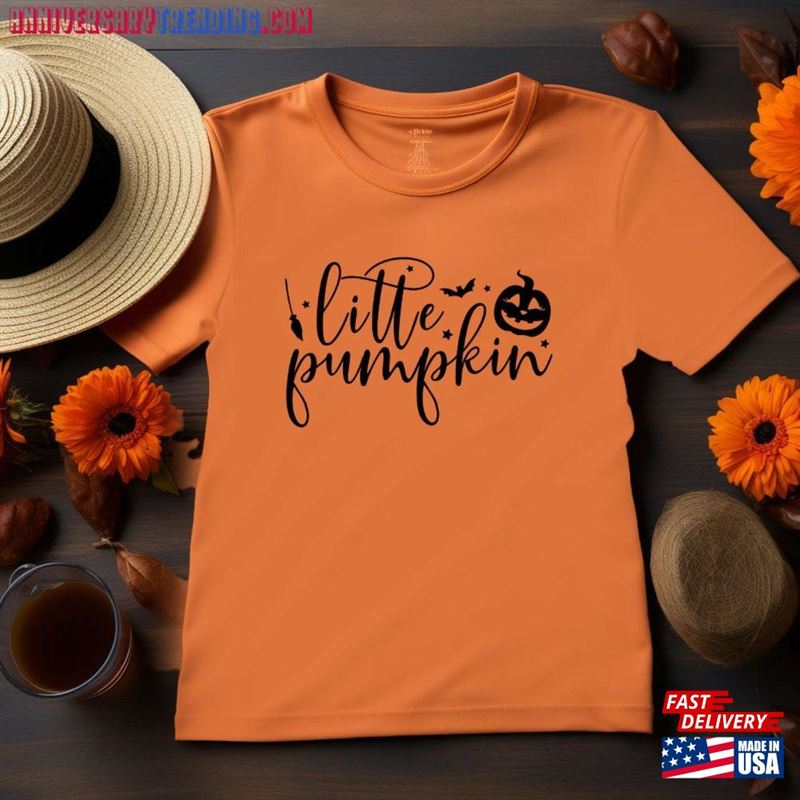 Little Pumpkin Kids Shirt Cute Baby Fall T-Shirt Vintage Natural Sweatshirt Classic – Bipubunny Store