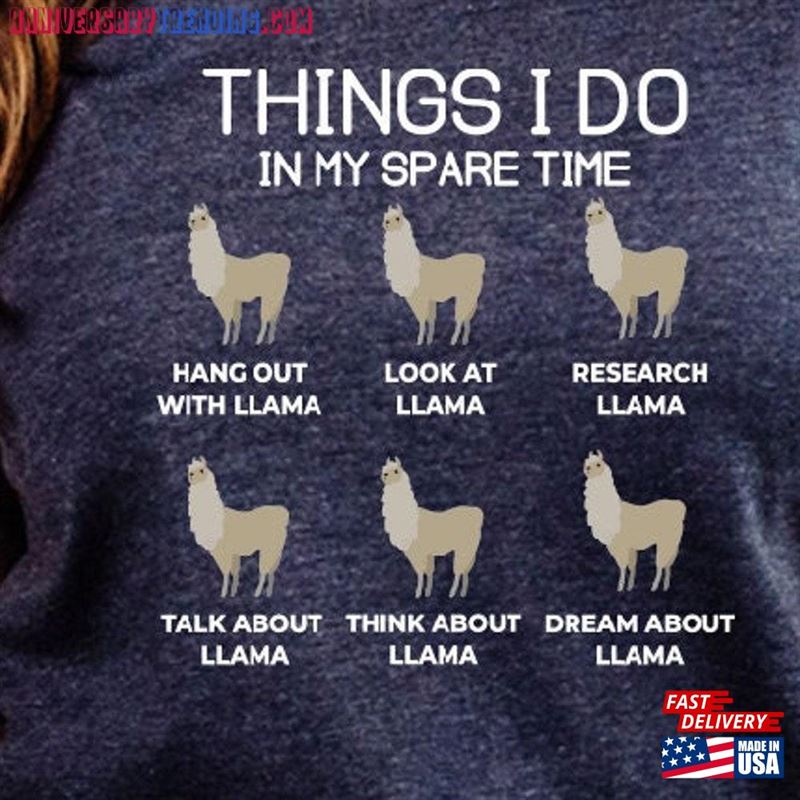 Llama Shirt Things I Do In My Spare Time Lover T-Shirt Classic -Bipubunny Store