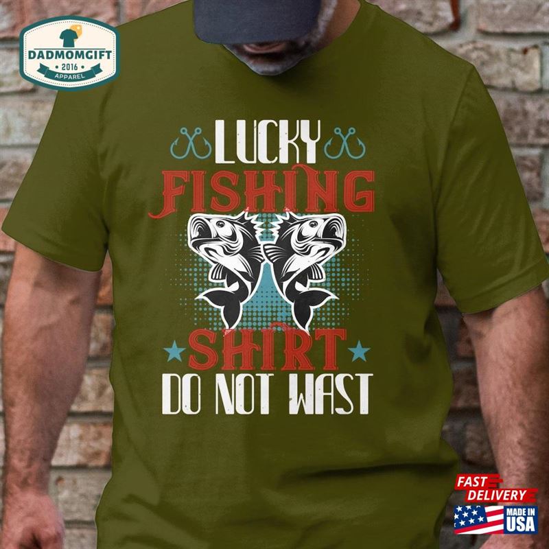 Lucky Fishing Shirt Do Not Wast Mens T-Shirt Funny Hoodie Classic