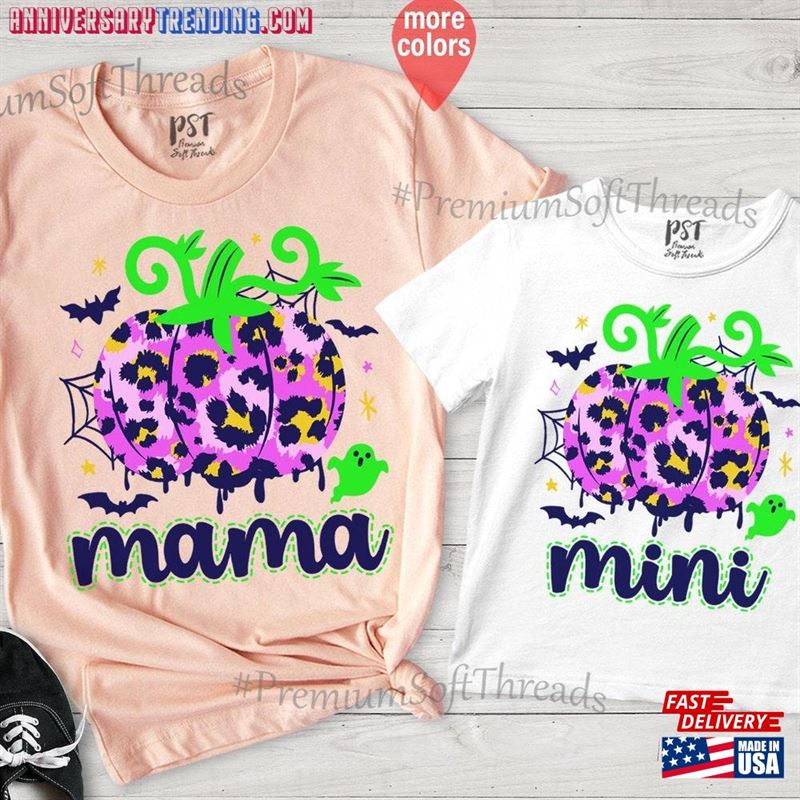 Mama And Mini Halloween Shirt Matching Mommy Me Pumpkin Classic Unisex – Bipubunny Store