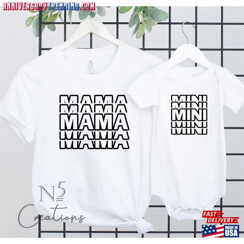 Mama And Mini Matching Tshirts Outfits Personalised Mother Unisex Hoodie – Bipubunny Store