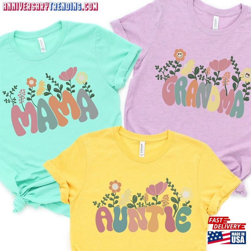 Mama Auntie Grandma T-Shirt Baby Announcement Gift Family Shirt Unisex Hoodie – Bipubunny Store