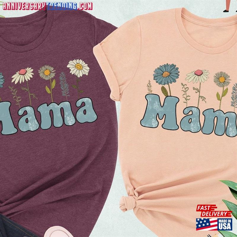 Mama Floral Shirt Gift For Mom Flower Shirts Women Hoodie T-Shirt – Bipubunny Store