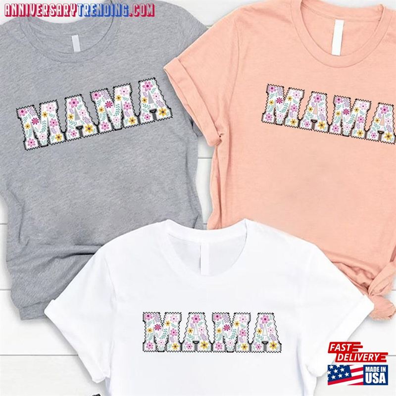 Mama Floral T-Shirt Gift For Mom Shirt New Unisex Hoodie – Bipubunny Store