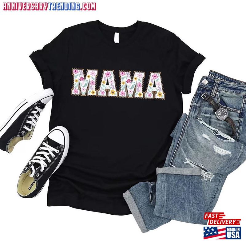 Mama Floral T-Shirt Gift For Mom Shirt New Unisex Hoodie – Bipubunny Store