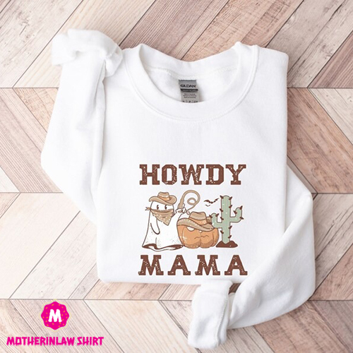 Mama Halloween Sweatshirt, Cute Howdy Mama Fall Crewneck, Cozy Autumn Mother Sweater, Pumpkin Sweatshirt, Ghost Sweatshirt, Gift for Her