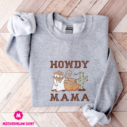 Mama Halloween Sweatshirt, Cute Howdy Mama Fall Crewneck, Cozy Autumn Mother Sweater, Pumpkin Sweatshirt, Ghost Sweatshirt, Gift for Her