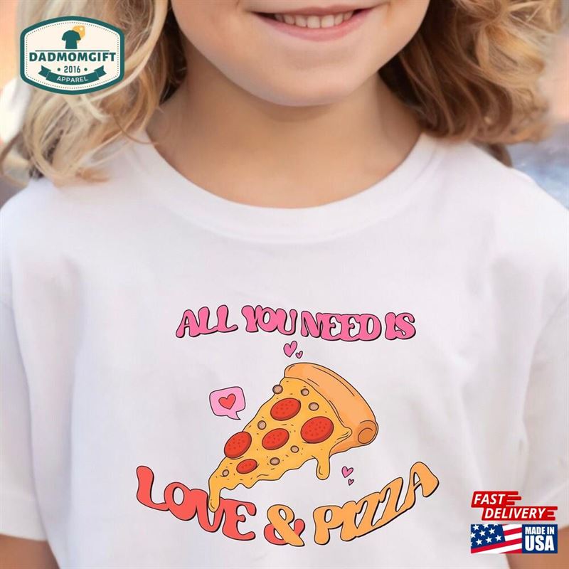 Mama Kids Pizza T-Shirt Toddler Valentines Day Shirt All You Need Is Love And Retro Tees Sweatshirt Unisex