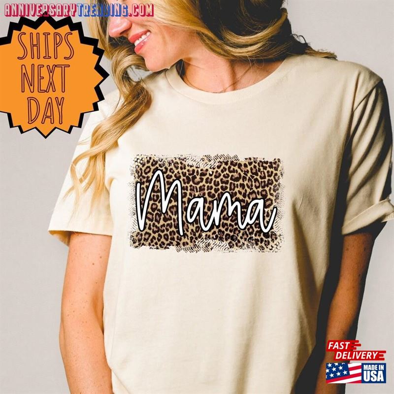 Mama Leopard Shirts Retro T-Shirt Mommy And Me Matching Hoodie Classic -Bipubunny Store