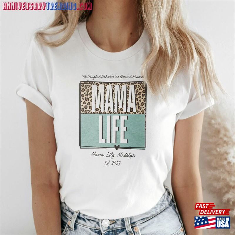 Mama Life Shirt Personalized For Gift Christmas Name To Be Classic Sweatshirt -Bipubunny Store