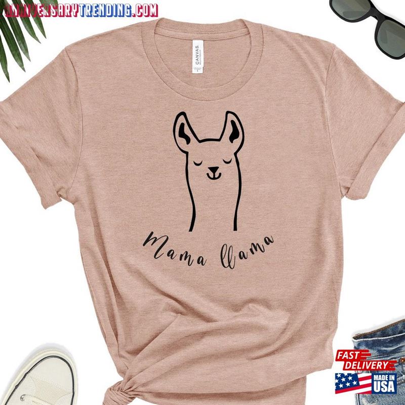 Mama Llama T-Shirt Women Cute New Mom Shirt Lover Sweatshirt Unisex -Bipubunny Store