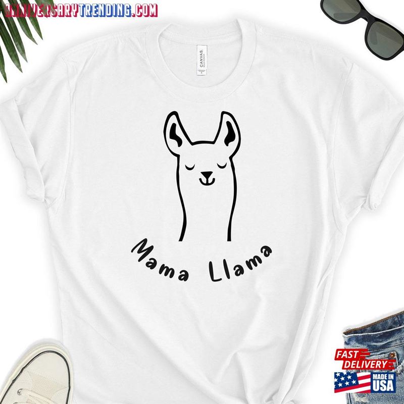 Mama Llama T-Shirt Women Cute New Mom Shirt Lover Sweatshirt Unisex -Bipubunny Store