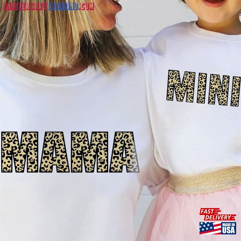 Mama Mini T-Shirts Leopard T-Shirt Mother Classic – Bipubunny Store