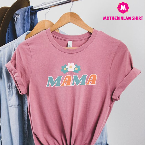 Mama Minimalist T-Shirt for new mom, Retro Gift for Mom, Retro Floral Tee, Mama Graphic Shirt, Mom to Be Announcement shirt, expecting mama