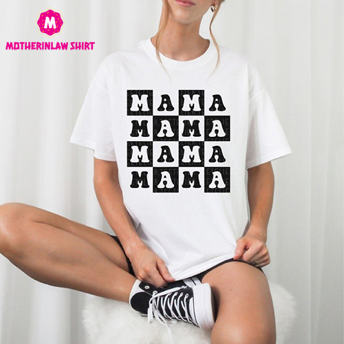 Mama Shirt, Checkered Mama Tee, Mother’s Day Shirts, Retro Checker Mama Shirt, Cool Mom Shirt, Trendy Mama Shirt, Gift For Mom, Graphic Tee