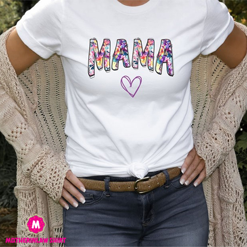 Mama Shirt Cute, Floral Gift for Her New Mom, Gift Mother’s Day, Loved Mom Gift Trendy Shirt