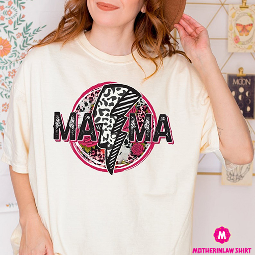 Mama Shirt, Cute Mom Shirt, Mother’s Day Gift, Mom Life, Leopard Mama, Girl Mama, Leopard Print, Retro Mama, Gift for Her, Comfort Color Tee