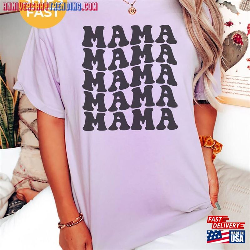 Mama Shirt For Mothers Day Gift From Daughter Groovy Tshirt Birthday Her Baby Shower Hoodie Classic – Bipubunny Store