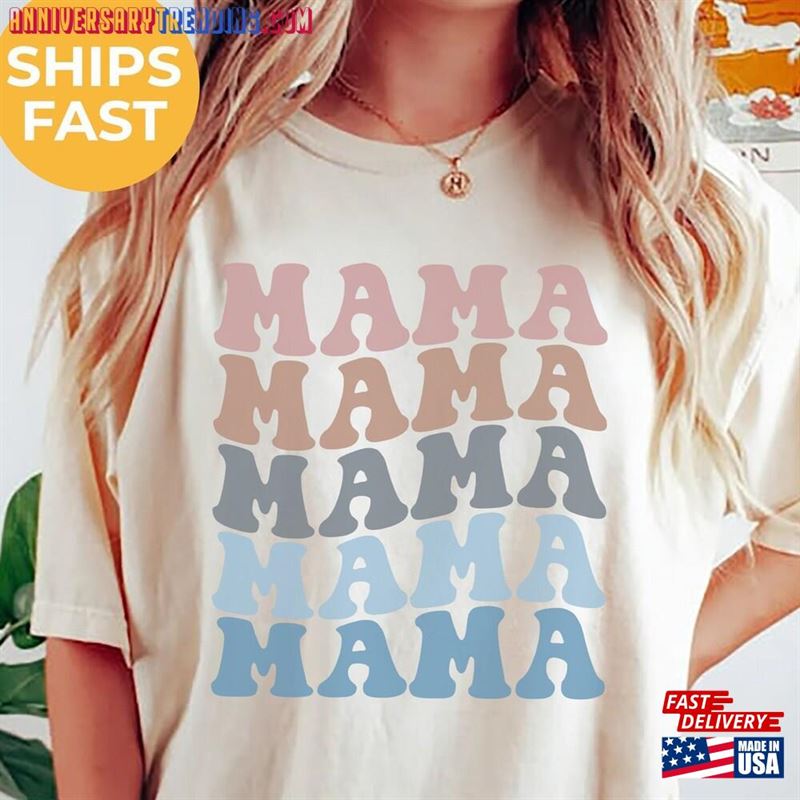 Mama Shirt For Mothers Day Gift From Daughter Groovy Tshirt Birthday Her Baby Shower Hoodie Classic – Bipubunny Store