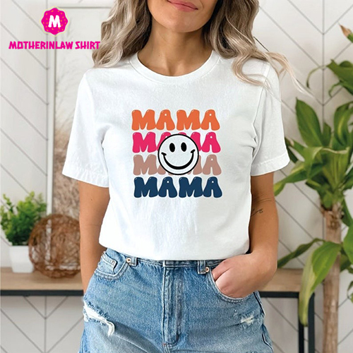 Mama Shirt, Happy Face Mom Shirt, Mother Shirt, Gift For Mother, Mother’s Day Shirt, Groovy Mama Shirt, Mama lover Shirt, Vintage Mama