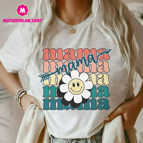 Mama Shirt, Retro Mama Shirt, Motherhood Shirt, Cute Mom Shirt,Mothers Day Gift for Mom, Groovy Mama T-shirt, New Mom TShirt,Girl Mama Tee