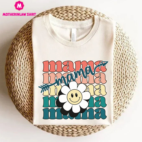 Mama Shirt, Retro Mama Shirt, Motherhood Shirt, Cute Mom Shirt,Mothers Day Gift for Mom, Groovy Mama T-shirt, New Mom TShirt,Girl Mama Tee