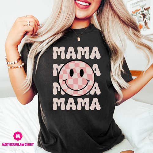 Mama Shirt, Retro Mama Shirt, Mothers Day Shirt, Mom Shirt, Gift for Mom, Retro Mom Gift, Smiley Face Mama Shirt, Mama Smiley Shirt