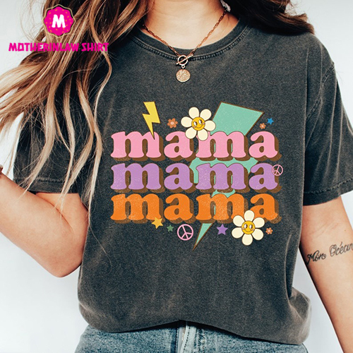 Mama Shirt, Retro Mama T-Shirt, Mothers Day Gift, Vintage Mama Tee, Flower Mama Shirt, Gift for mom, New Mom Gift