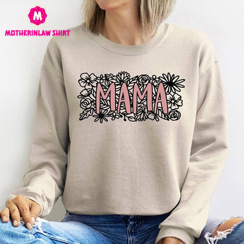 Mama Sweatshirt, Mama Crewneck Wildflowers Mama, Mothers Day Gift for New Mom Gift, Baby Shower Gift, Pregnancy Gift, Mom Est 2023 Retro